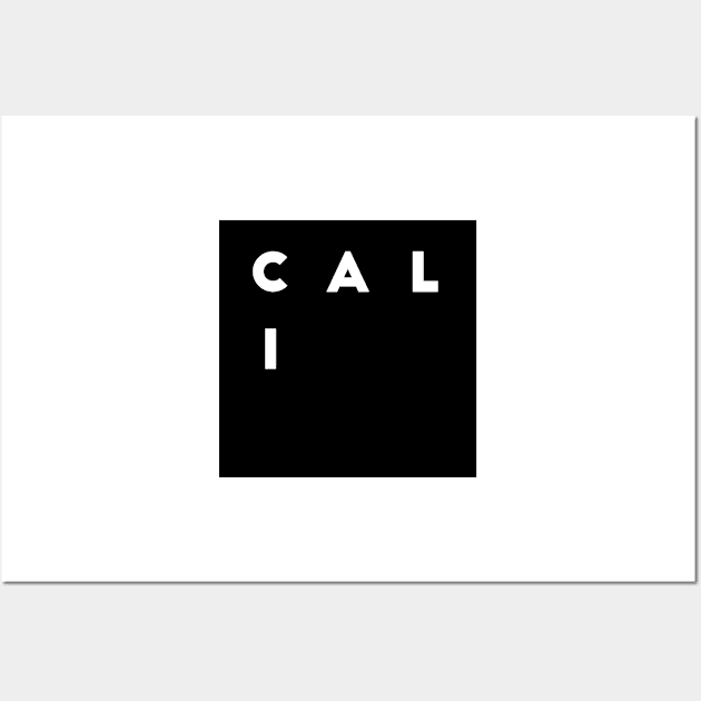 Cali | Black square, white letters | California Wall Art by camisariasj